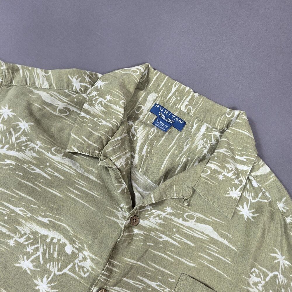 Puritan Hawaiian Short Sleeve Button Down Shirt Men's Size 2XL 50-52 100% Rayon